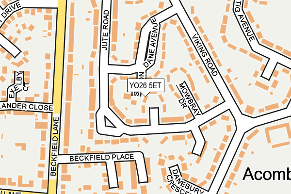 YO26 5ET map - OS OpenMap – Local (Ordnance Survey)