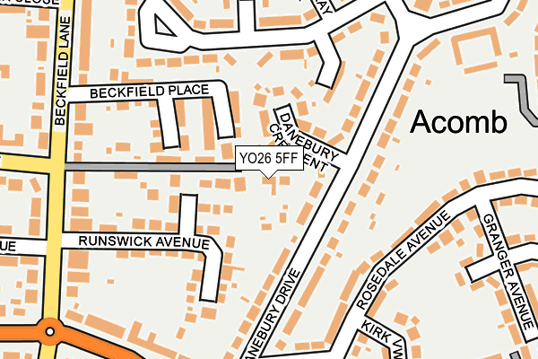 YO26 5FF map - OS OpenMap – Local (Ordnance Survey)