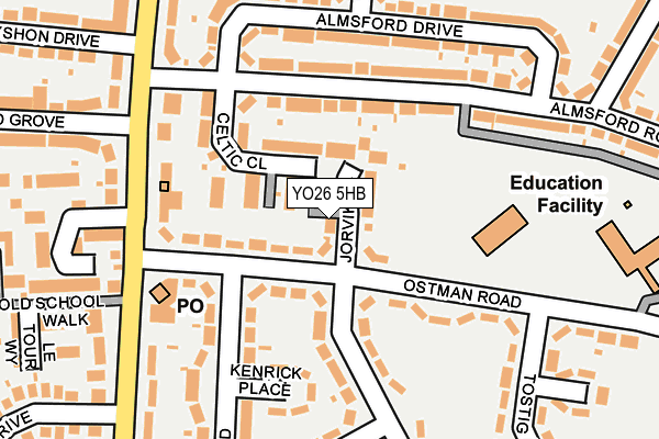 YO26 5HB map - OS OpenMap – Local (Ordnance Survey)