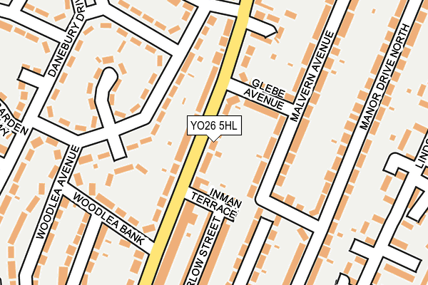 YO26 5HL map - OS OpenMap – Local (Ordnance Survey)