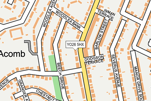 YO26 5HX map - OS OpenMap – Local (Ordnance Survey)