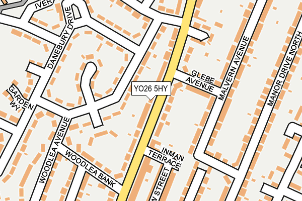 YO26 5HY map - OS OpenMap – Local (Ordnance Survey)