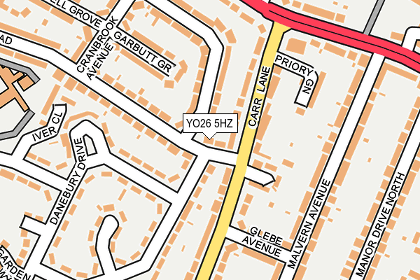 YO26 5HZ map - OS OpenMap – Local (Ordnance Survey)