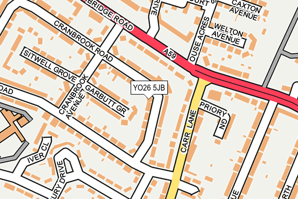 YO26 5JB map - OS OpenMap – Local (Ordnance Survey)
