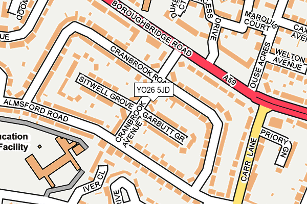 YO26 5JD map - OS OpenMap – Local (Ordnance Survey)
