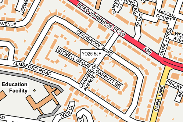 YO26 5JF map - OS OpenMap – Local (Ordnance Survey)