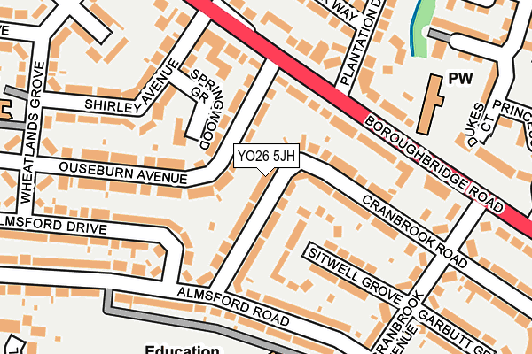 YO26 5JH map - OS OpenMap – Local (Ordnance Survey)