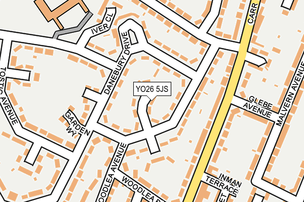 YO26 5JS map - OS OpenMap – Local (Ordnance Survey)