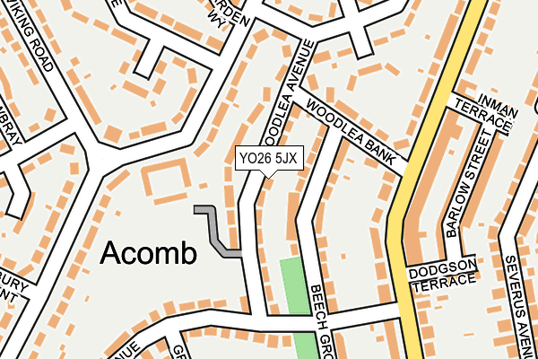 YO26 5JX map - OS OpenMap – Local (Ordnance Survey)