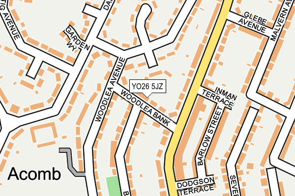 YO26 5JZ map - OS OpenMap – Local (Ordnance Survey)