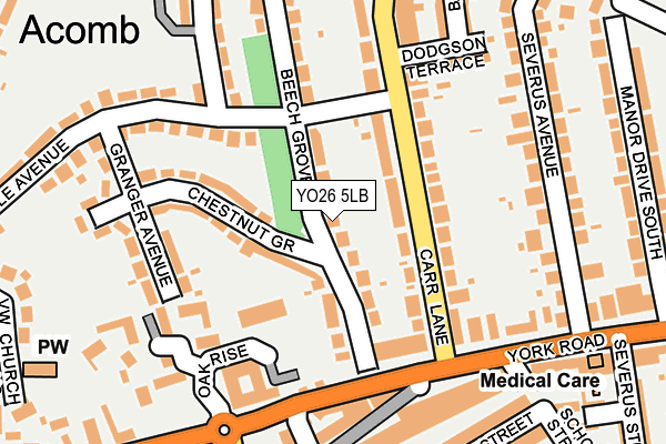 YO26 5LB map - OS OpenMap – Local (Ordnance Survey)