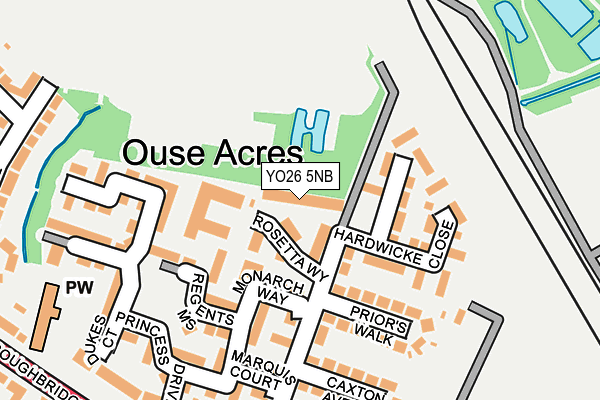 YO26 5NB map - OS OpenMap – Local (Ordnance Survey)