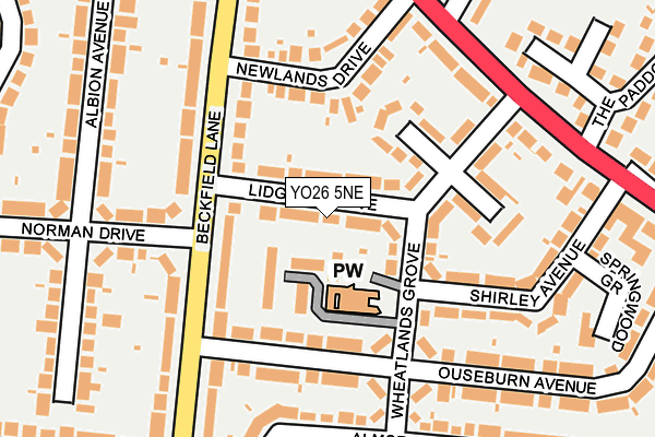 YO26 5NE map - OS OpenMap – Local (Ordnance Survey)