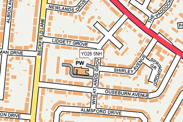 YO26 5NH map - OS OpenMap – Local (Ordnance Survey)