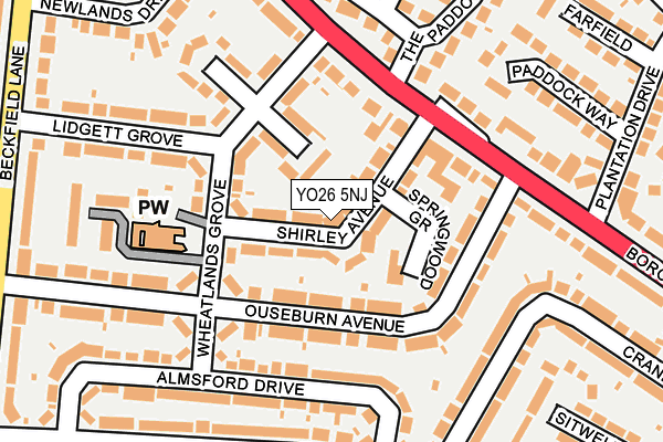 YO26 5NJ map - OS OpenMap – Local (Ordnance Survey)