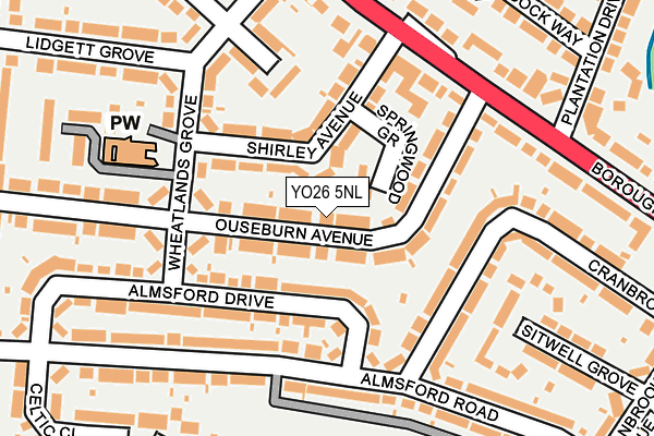 YO26 5NL map - OS OpenMap – Local (Ordnance Survey)