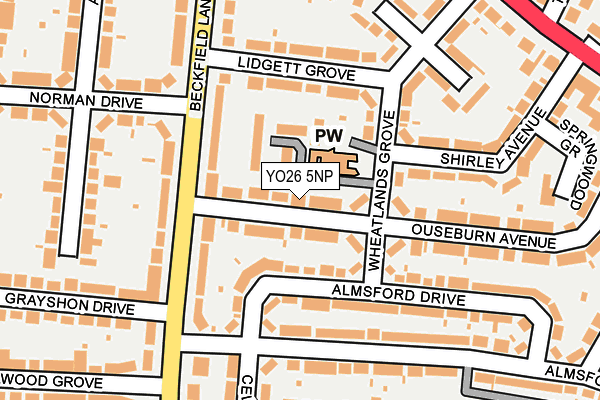 YO26 5NP map - OS OpenMap – Local (Ordnance Survey)