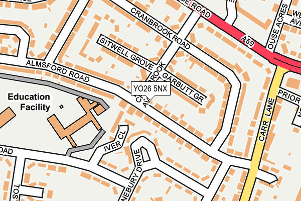 YO26 5NX map - OS OpenMap – Local (Ordnance Survey)