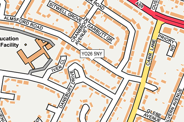 YO26 5NY map - OS OpenMap – Local (Ordnance Survey)
