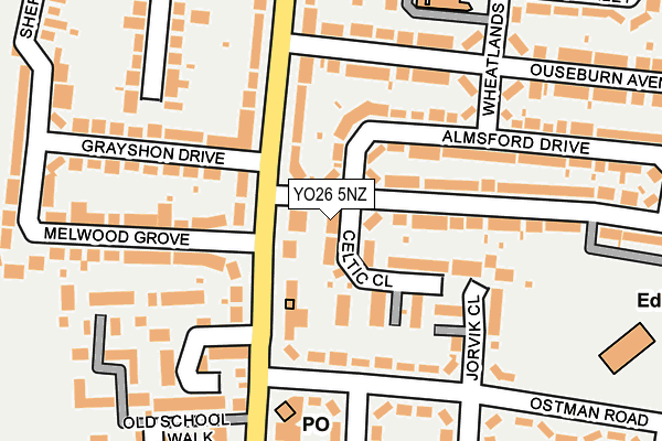 YO26 5NZ map - OS OpenMap – Local (Ordnance Survey)