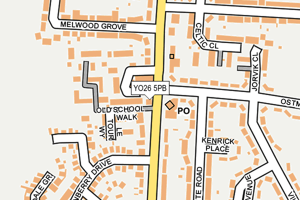 YO26 5PB map - OS OpenMap – Local (Ordnance Survey)
