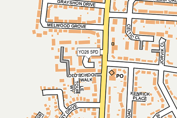 YO26 5PD map - OS OpenMap – Local (Ordnance Survey)