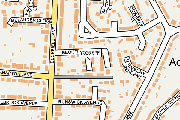 YO26 5PF map - OS OpenMap – Local (Ordnance Survey)