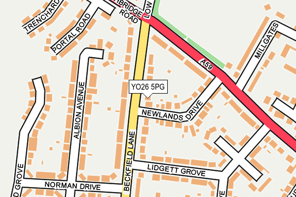 YO26 5PG map - OS OpenMap – Local (Ordnance Survey)