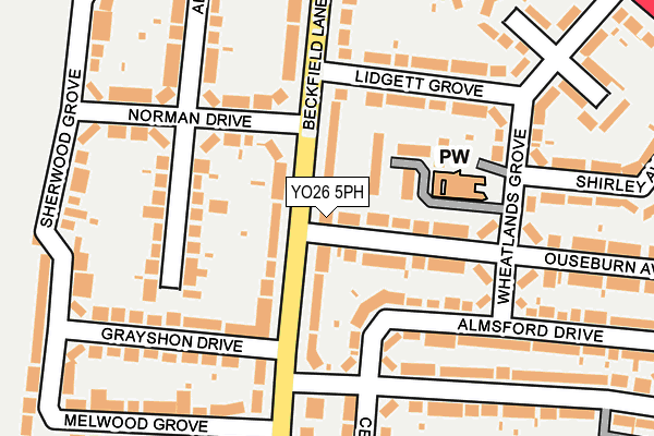 YO26 5PH map - OS OpenMap – Local (Ordnance Survey)