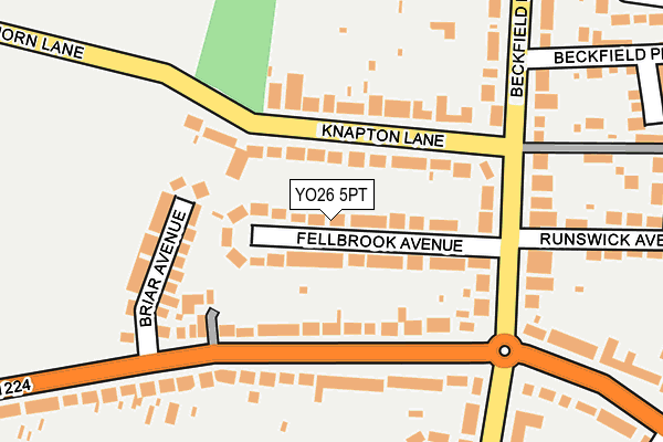 YO26 5PT map - OS OpenMap – Local (Ordnance Survey)