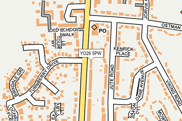 YO26 5PW map - OS OpenMap – Local (Ordnance Survey)