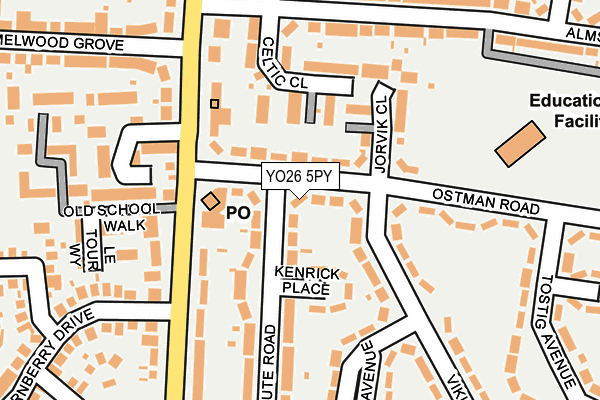 YO26 5PY map - OS OpenMap – Local (Ordnance Survey)