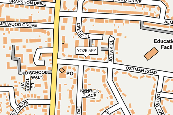 YO26 5PZ map - OS OpenMap – Local (Ordnance Survey)