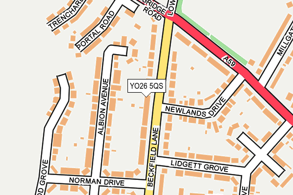 YO26 5QS map - OS OpenMap – Local (Ordnance Survey)