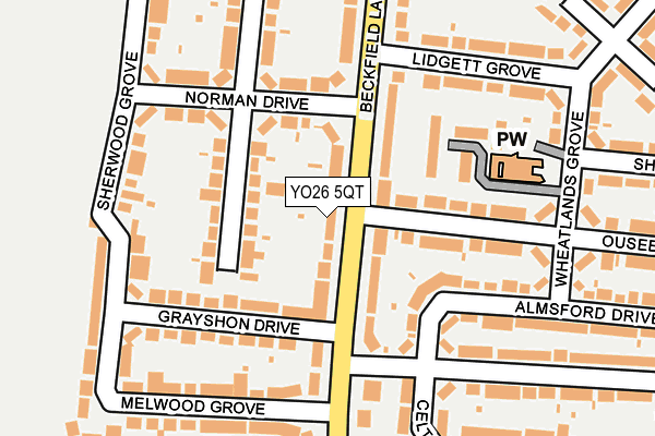 YO26 5QT map - OS OpenMap – Local (Ordnance Survey)