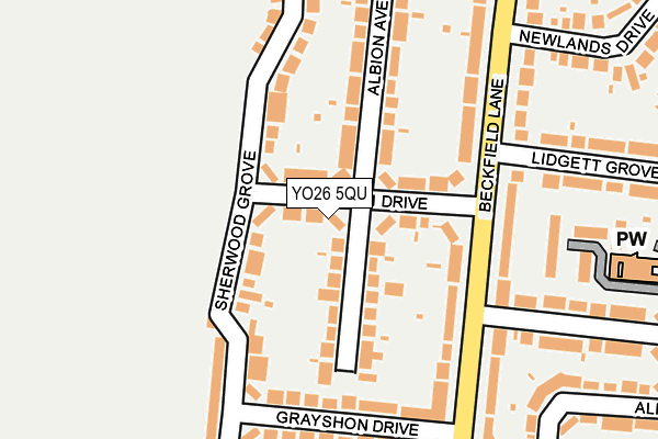 YO26 5QU map - OS OpenMap – Local (Ordnance Survey)