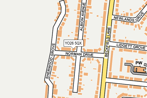 YO26 5QX map - OS OpenMap – Local (Ordnance Survey)