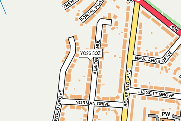 YO26 5QZ map - OS OpenMap – Local (Ordnance Survey)