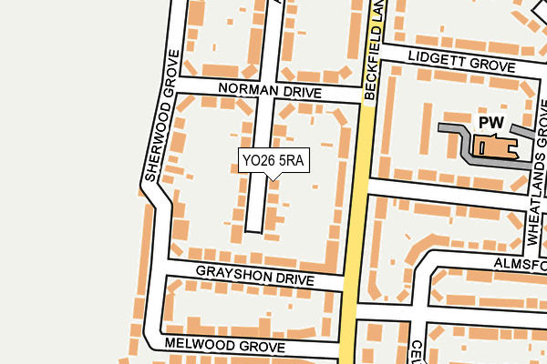 YO26 5RA map - OS OpenMap – Local (Ordnance Survey)