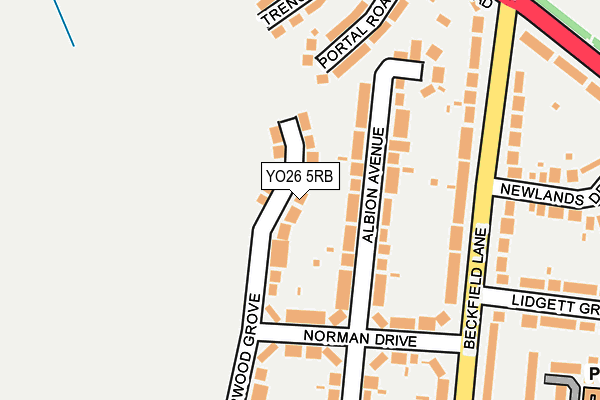YO26 5RB map - OS OpenMap – Local (Ordnance Survey)