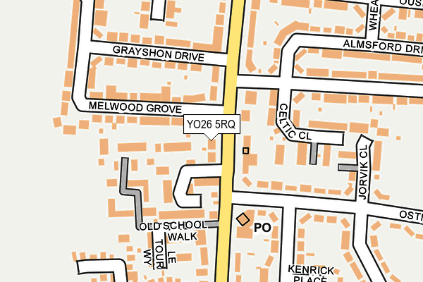 YO26 5RQ map - OS OpenMap – Local (Ordnance Survey)
