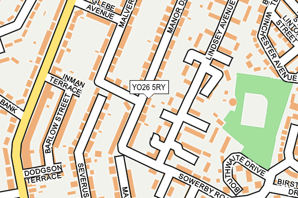 YO26 5RY map - OS OpenMap – Local (Ordnance Survey)