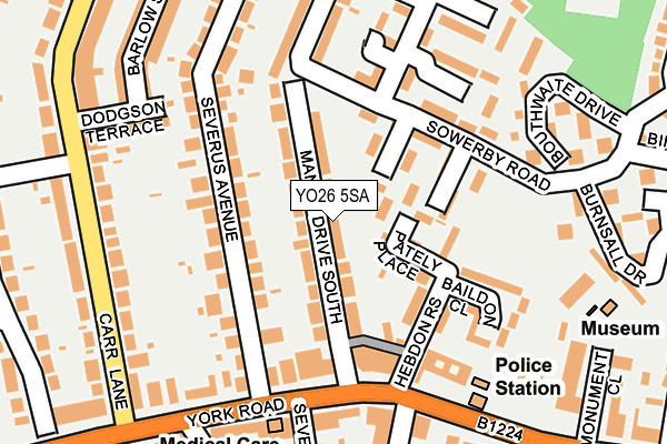 YO26 5SA map - OS OpenMap – Local (Ordnance Survey)