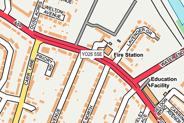 YO26 5SE map - OS OpenMap – Local (Ordnance Survey)