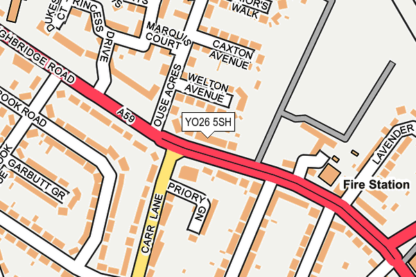 YO26 5SH map - OS OpenMap – Local (Ordnance Survey)