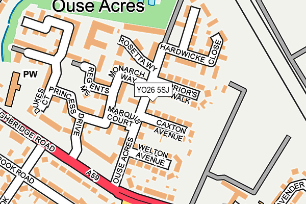 YO26 5SJ map - OS OpenMap – Local (Ordnance Survey)