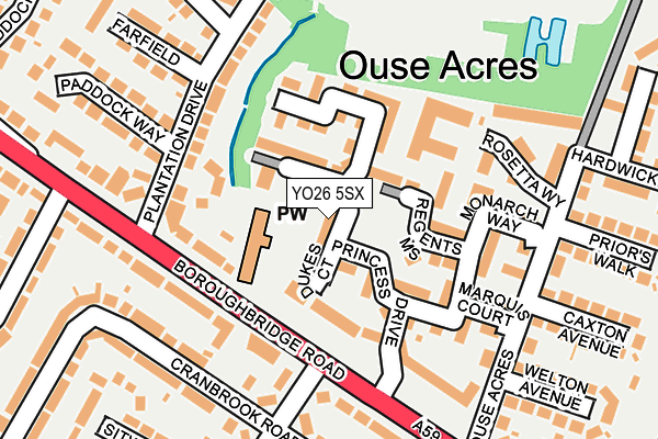 YO26 5SX map - OS OpenMap – Local (Ordnance Survey)