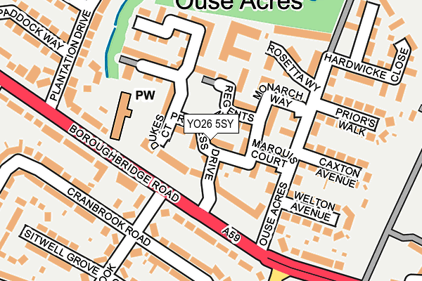 YO26 5SY map - OS OpenMap – Local (Ordnance Survey)