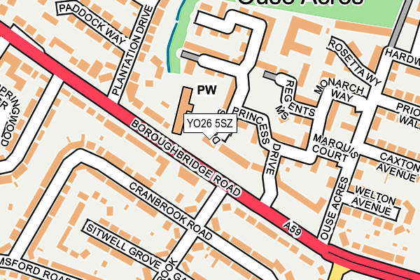 YO26 5SZ map - OS OpenMap – Local (Ordnance Survey)