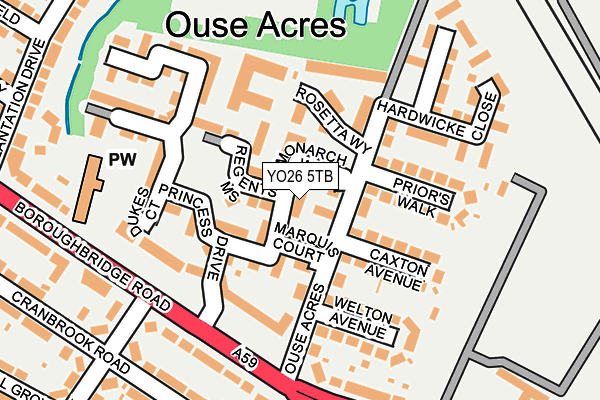 YO26 5TB map - OS OpenMap – Local (Ordnance Survey)